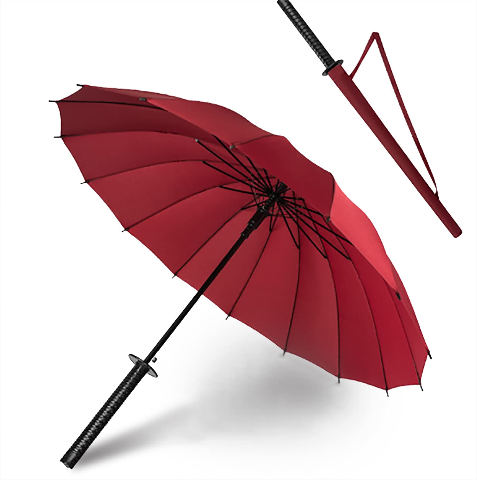 Samurai Umbrella Umbrella Creative Semi-Automatic Samurai Umbrella,Windproof Outdoor Umbrella.Sun Protection Umbrella Black.The Best Creative Gift.