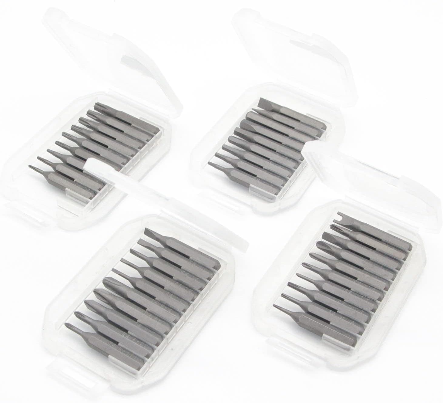 Precision S2 Steel 4mm screwdriver bit set 38pcs - Phillips 000 00 and more, Flathead, Torx 2 3 4 5 6, Torx Security, Pentalobem, Hex, Tri-Wing, Triangle, U-shaped Bits in Case Collection