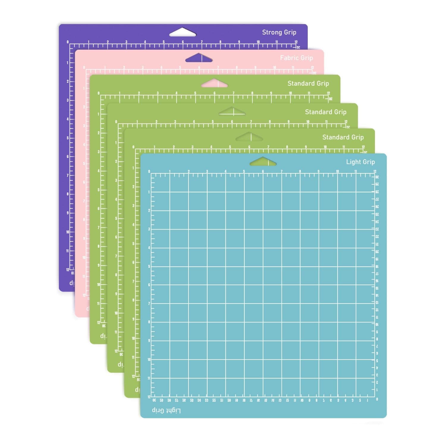 [6 Pack] Cutting Mat (12x12) Inch for Cricut Maker and Explore Cutting Machines, Light/Standard/Grip/FabricGrip Cut All The Essentials, from Delicate Paper to Heavier Specialty Materials