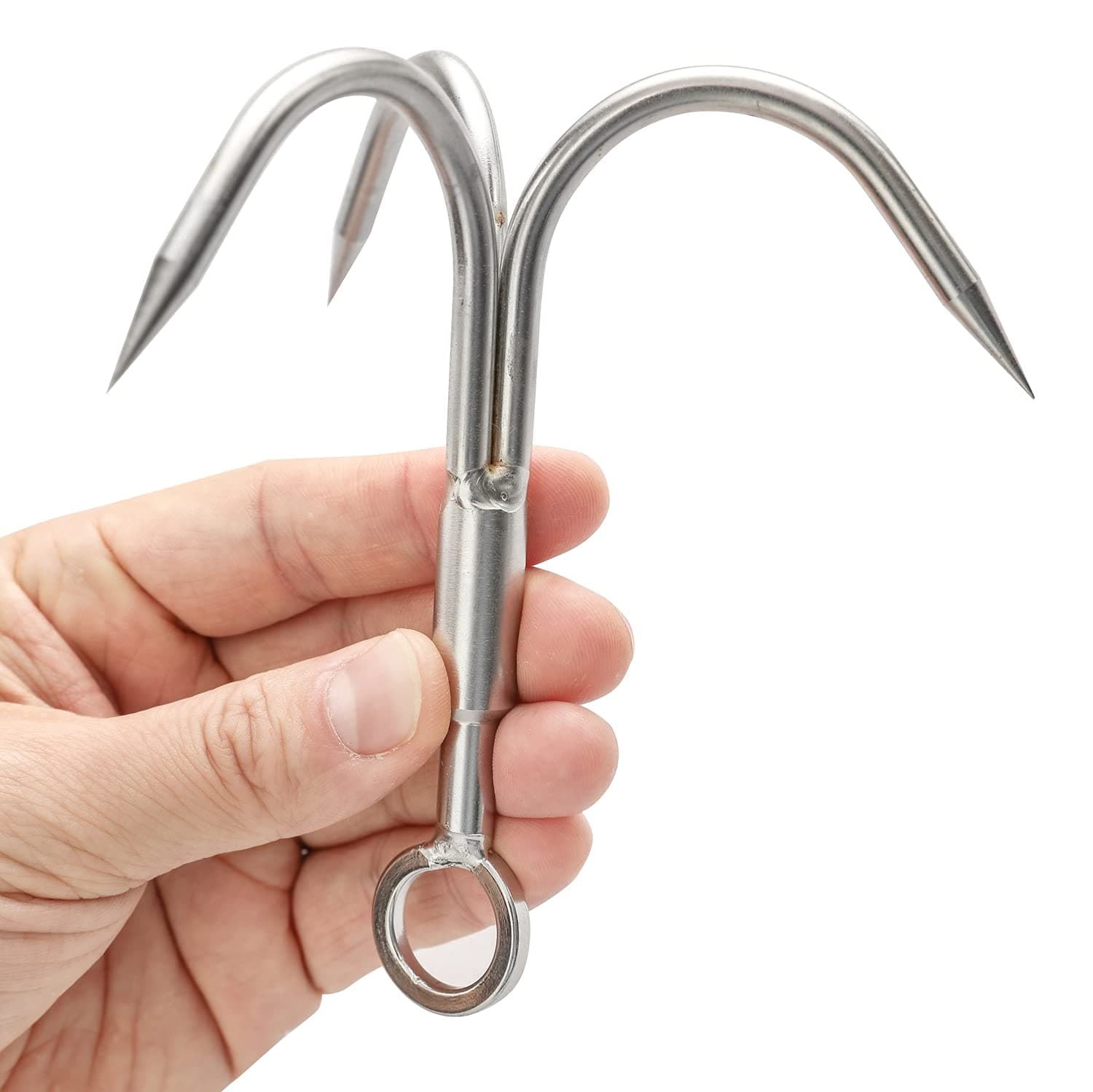Grappling Hook Grapnel Hook, 3-Claw Stainless Steel Tree Climbing Hook, Brunch Limb Retrieving
