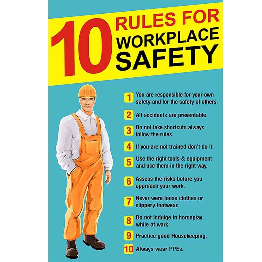 Sp-243654 10 Rules For Workplace Safety Poster