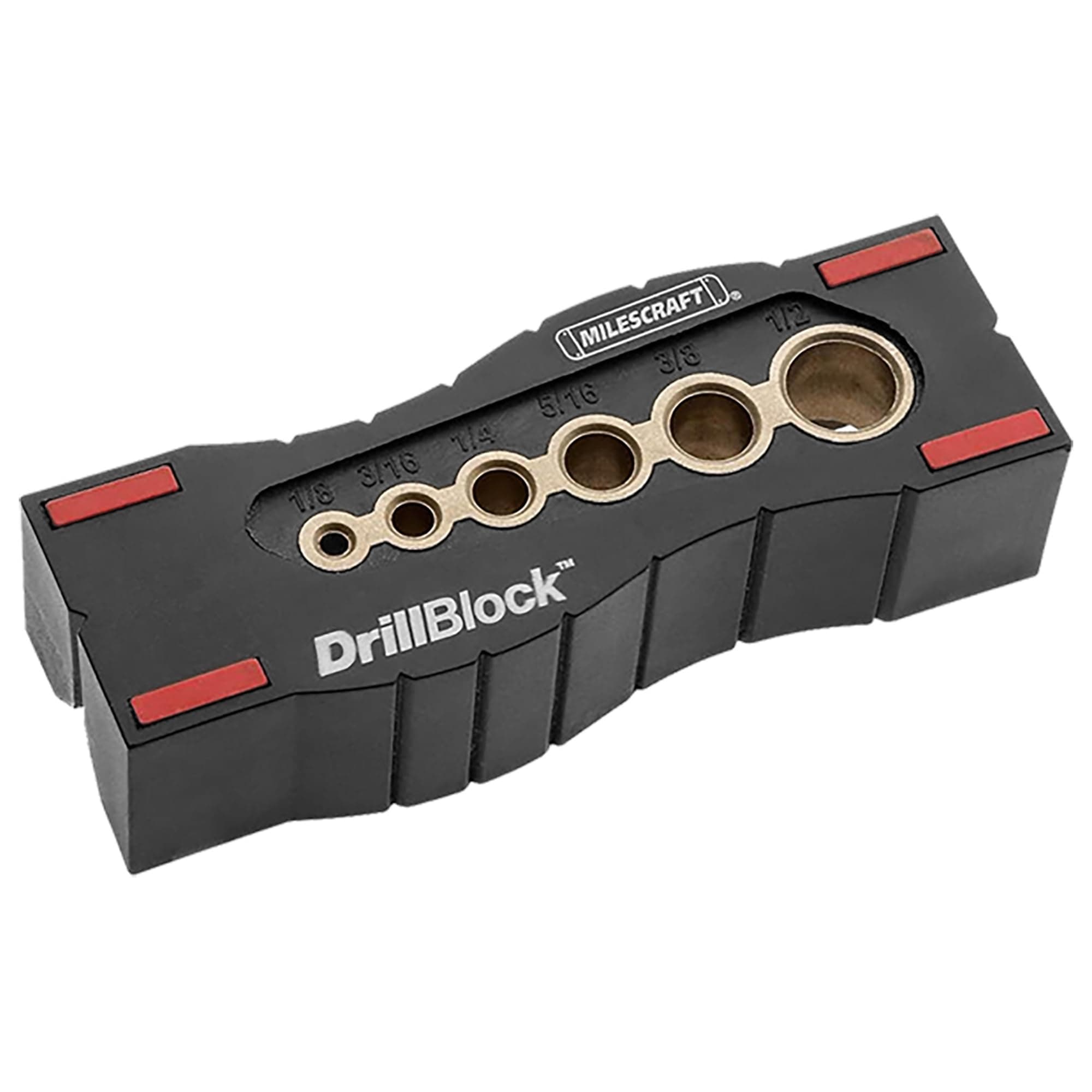 1312 Drill Block - Handheld Drill Guide, Drilling Jig for 6 of the Most Common Drill Bit Sizes