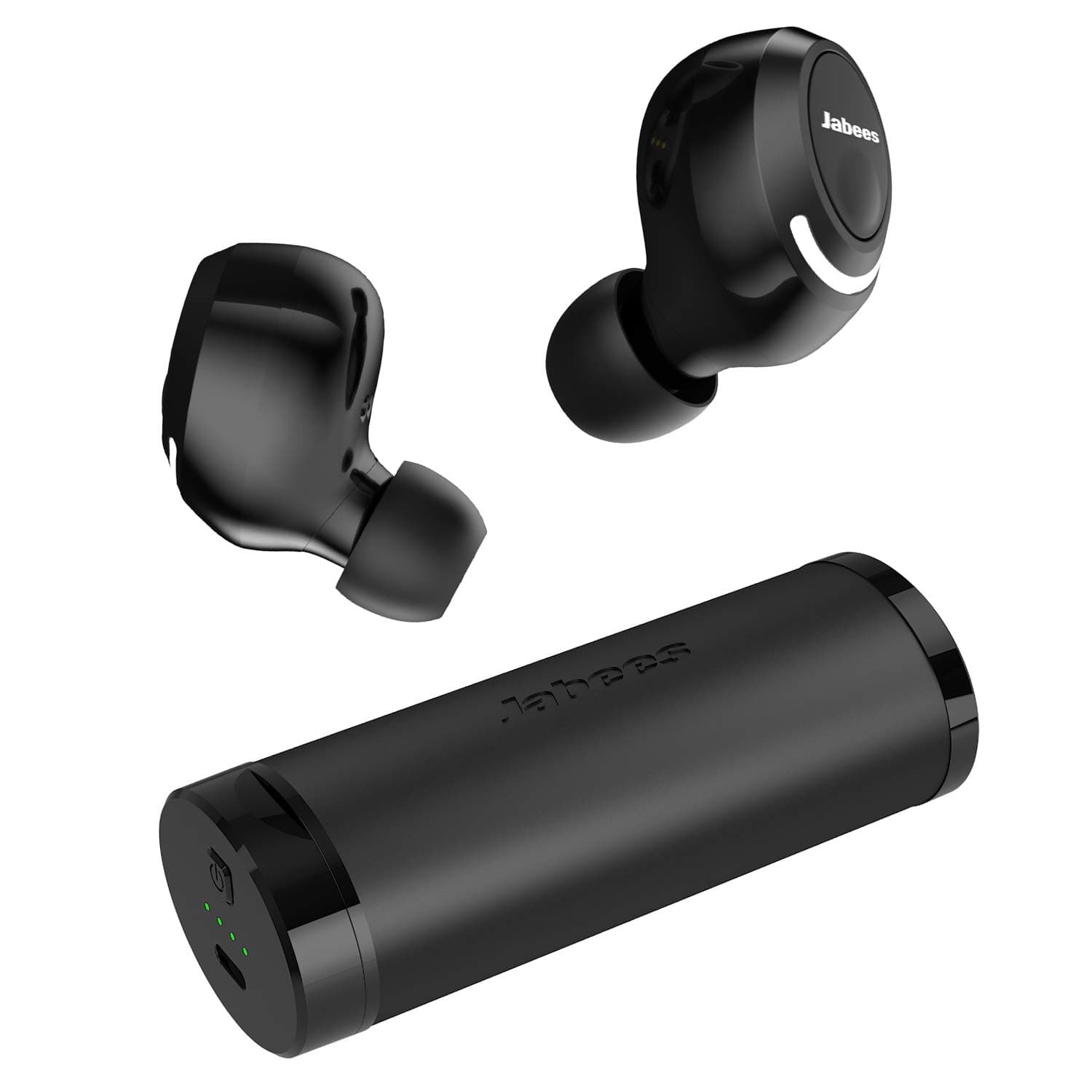 Jabees Firefly Advanced Situational Awareness True Wireless Earbuds Bluetooth 5.0 Fast Charging Earbuds with Microphone Stereo Call and Music,Siri and GoogleVoice Assistant Support,With Qi Enabled Wireless Charging Case-Special Fast Charger Type C support(Black)