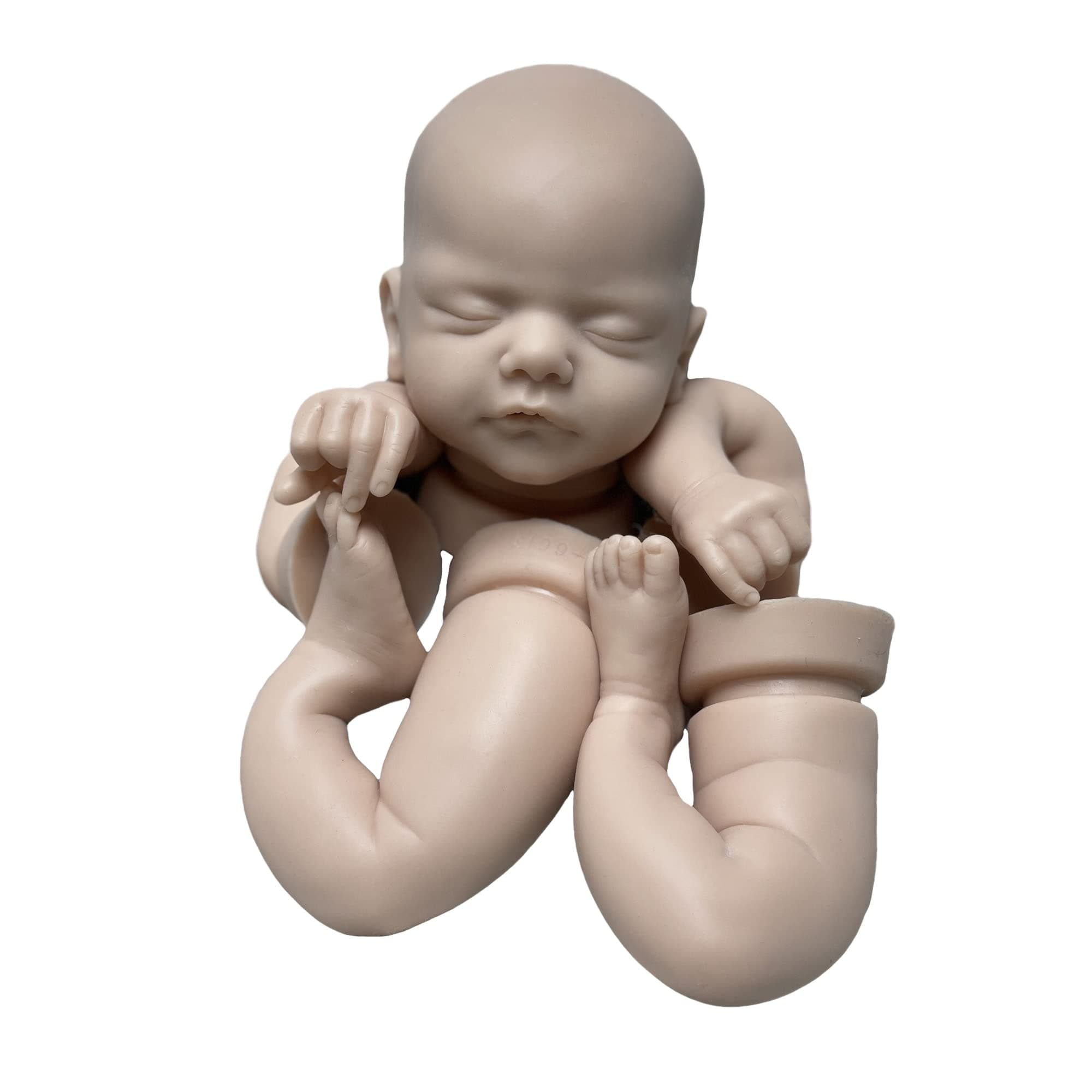 18inch Sam Doll Reborn Solid Silicone Kits DIY Blank Painted and Unpainted Unfinished Parts Soft Silicone Baby Reborn Doll Kits (Unpainted Kits)