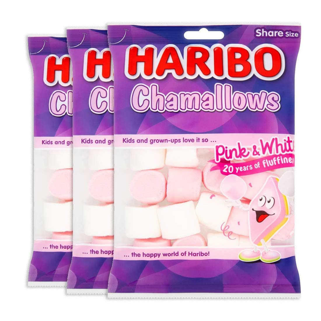 HARIBO Chamallows Pink & White, Share Size, 3 X 140 g