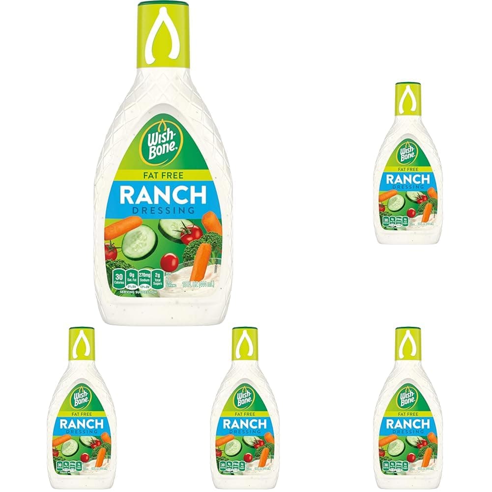Fat Free Ranch Salad Dressing, 15 FL OZ (Pack of 5)