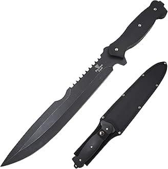 Snake Eye Tactical Full Tang Hunting Camping Outdoor Fix Blade Gardening Machete (Black)