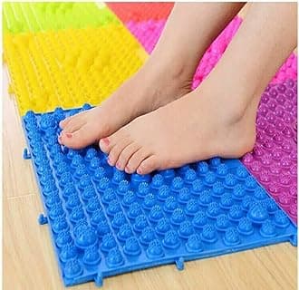 Foot Massage Mat Massage Pad Acupressure Mat Bathroom Mat Yoga Mat Outdoor Game 2 PCS (Blue)