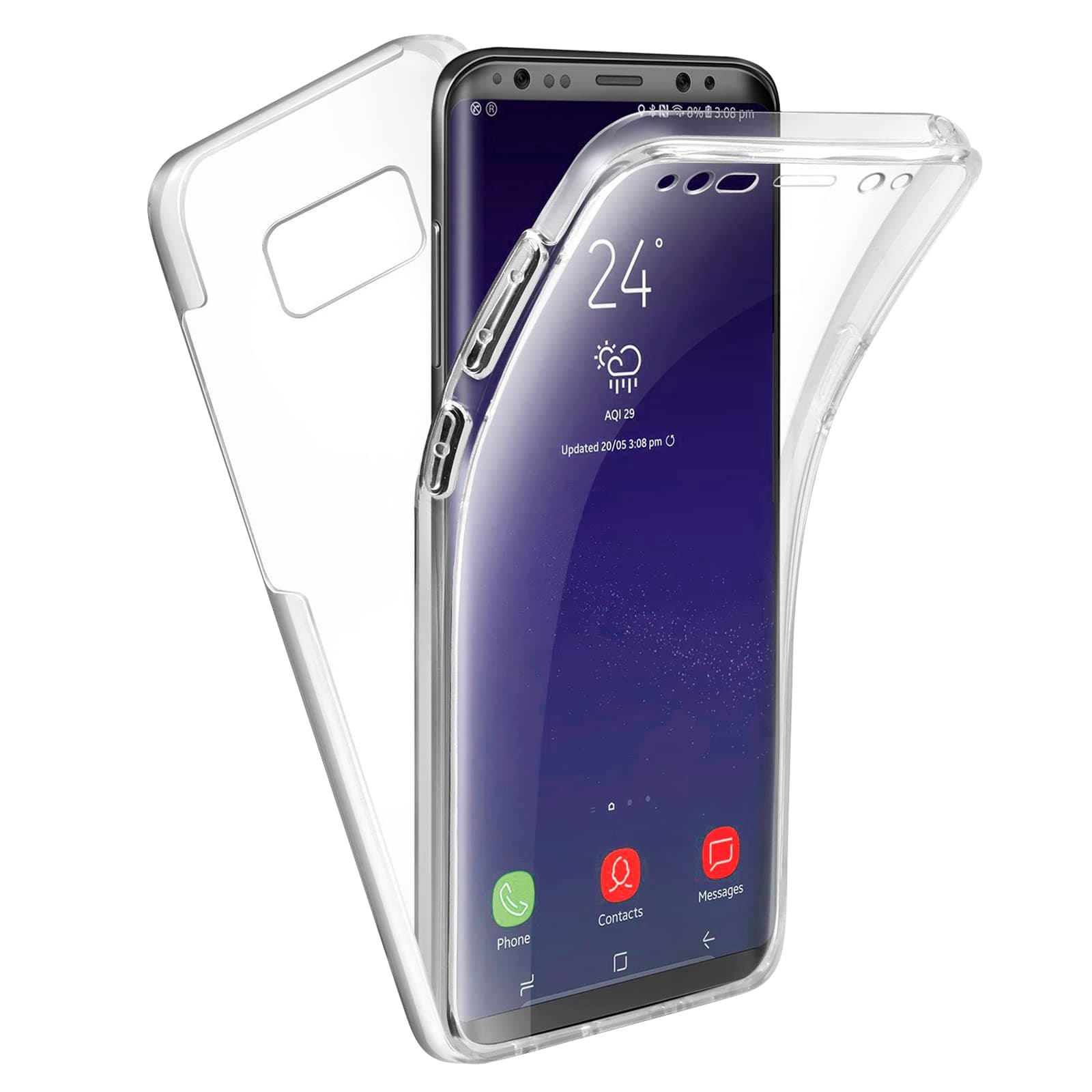 TBOC Case for Samsung Galaxy Note 8 (6.3") Cover [Transparent] Complete [Front: Silicone] [Back: Hard Plastic] Full Body [360 Degree] Protection Mobile Protective Bumper Shockproof Anti Scratch