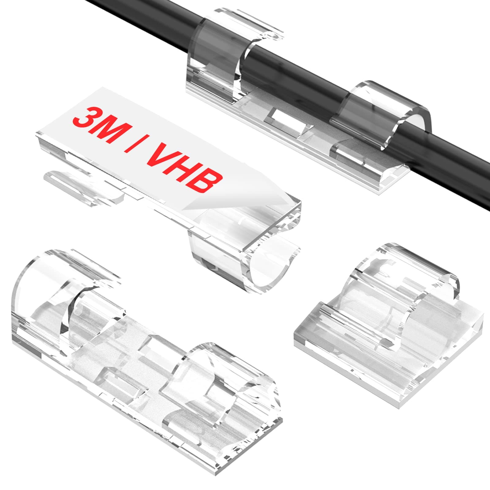 Adhesive Cable Clips Clear (40PCS, M), Upgraded Wire Holders for Wall, Strong...