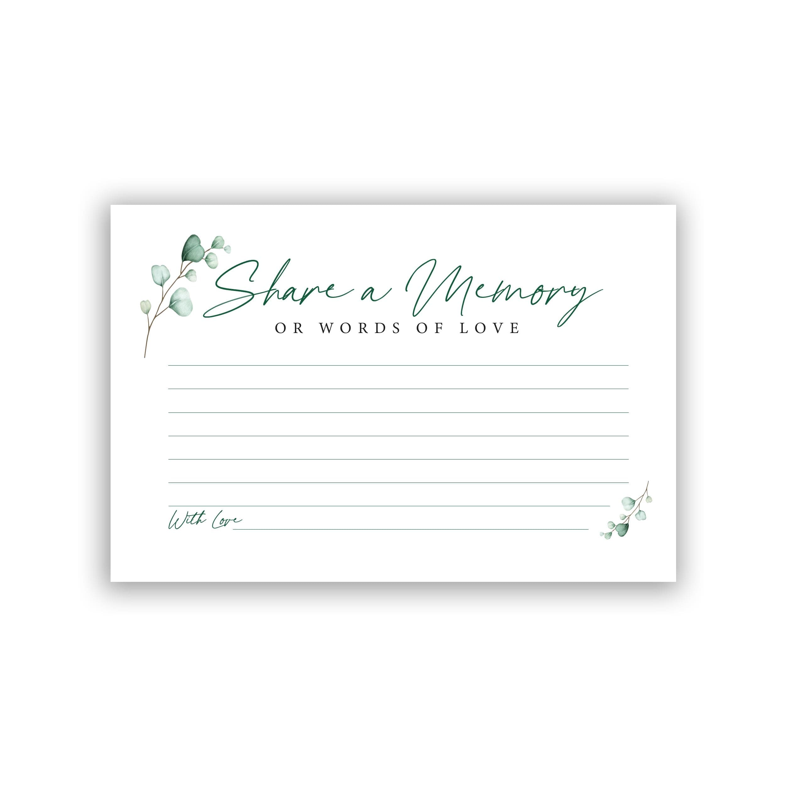 – CLEVER SIGNS 50 Pcs Share a Memory Card Set, 10 cm x 15 cm (4" x 6") - for Celebration of Life Birthday Anniversary Memorial Funeral Graduation Bridal Shower Game