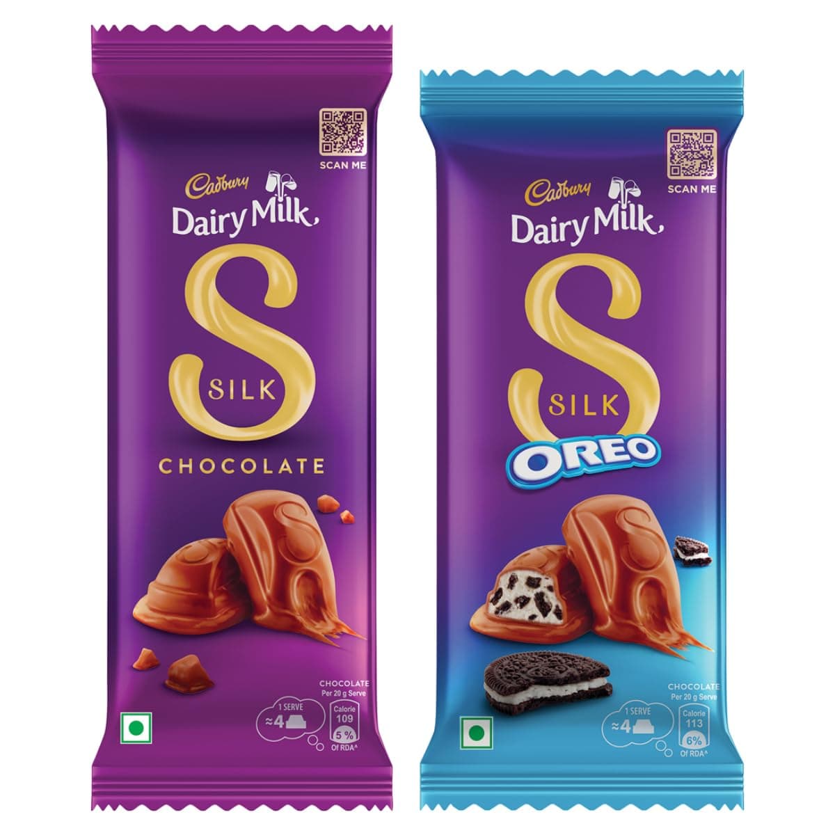 Cadbury Dairy Milk Silk Chocolate Bar Large Combo (Silk Plain 150 g, Silk Oreo 130 g), 280 g