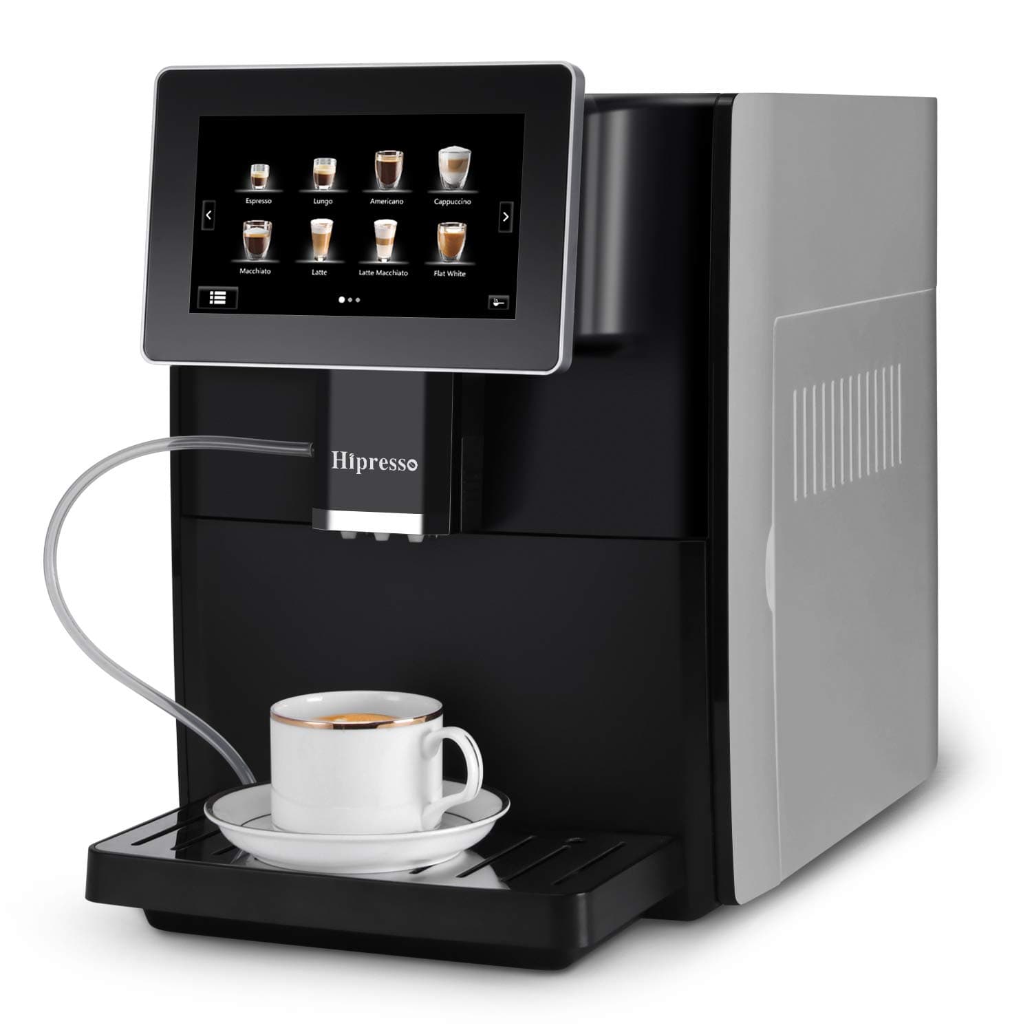 La Reveuse Hipresso Super-automatic Espresso Coffee Machine with Large 7 Inches HD TFT Display for Brewing Americano,Cappuccino, Latte, Macchiato,Flat White, Espresso Drinks