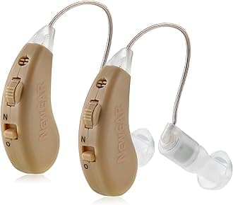 Hearing Set with New Digital Technology - Almost Invisible Design and Rechargeable USB Dock - Personal Pair Sound with Adjustable Volume Tone Control By MEDca