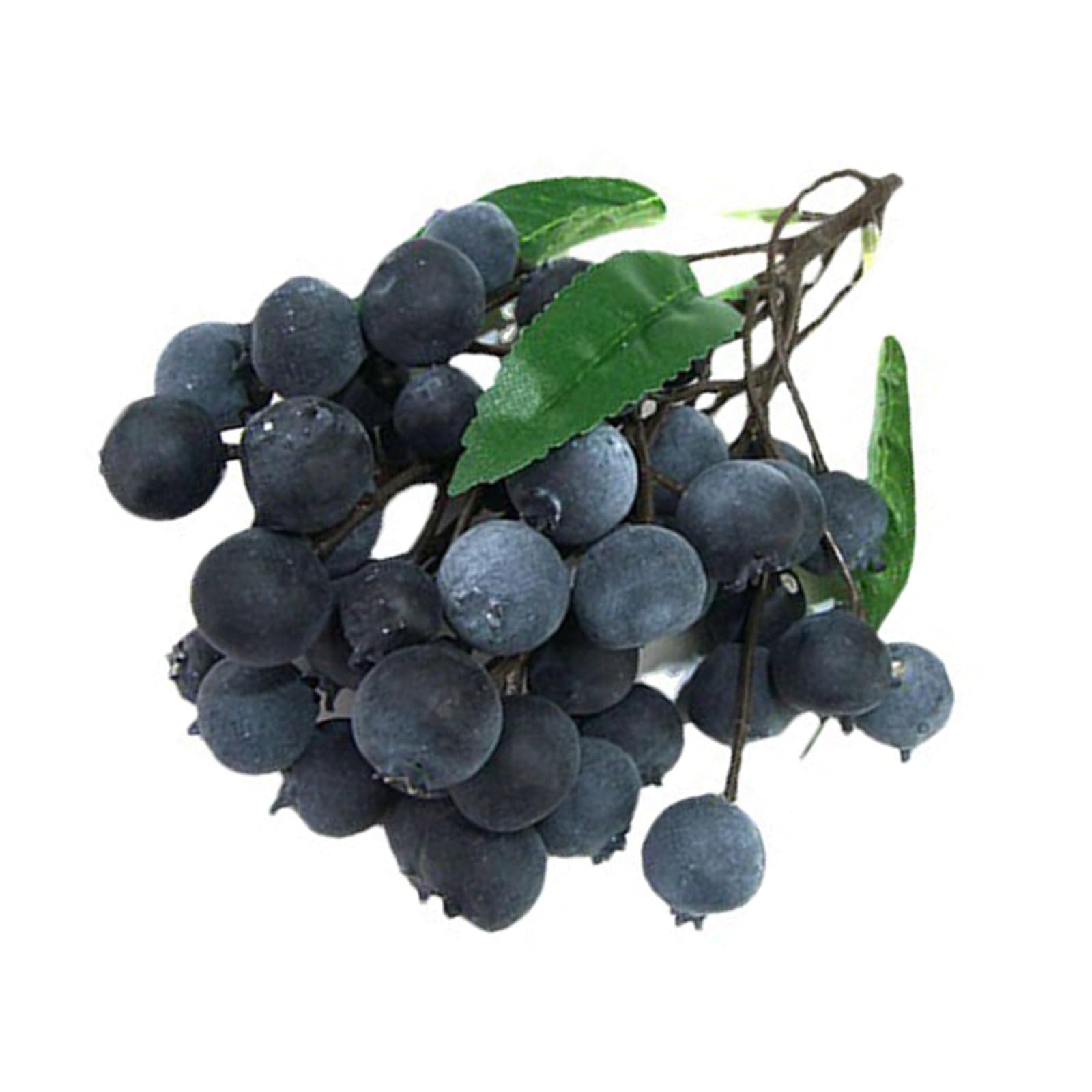 MINGMU Artificial Fruit Bunch of Realistic Fruit Simulation Fruit for Basket Display Parties Decorations Photography Props Wedding, Blueberry