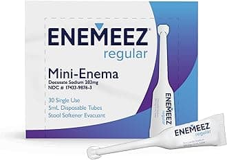 Enemeez Mini Enema, Constipation Fast Acting - Docusate Sodium Mini Enema 283mg, Stool Softeners, Constipation Relief, 30 Count