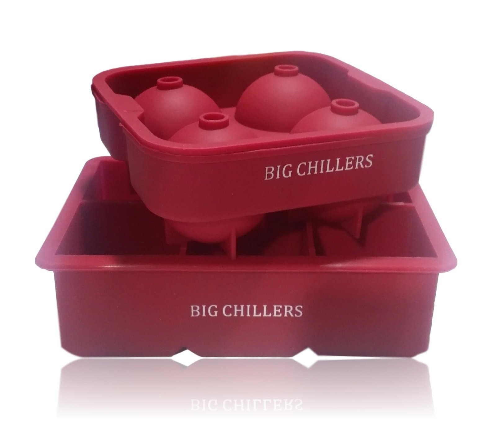 Ice Cube Tray Mold Combo Large Square and Round Silicone for Whiskey Ice and Cocktails