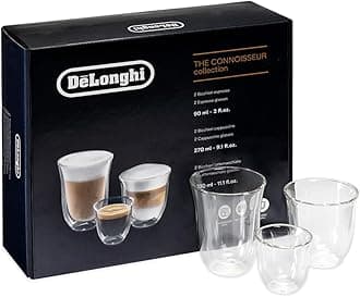 De'Longhi 5513296671 DLSC302 Delonghi Fancy Box 6er Set Thermo Glasses, Clear, 1L