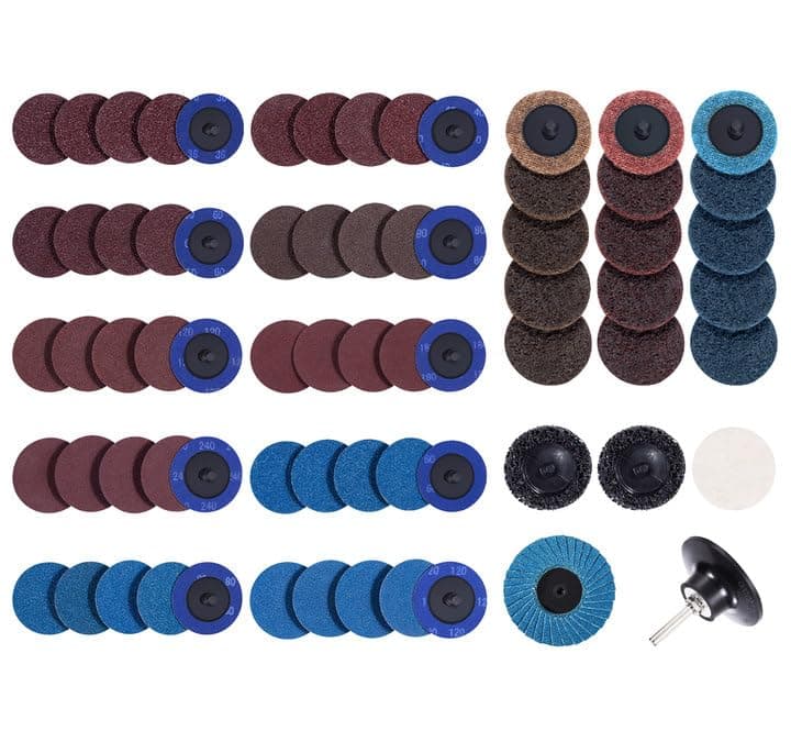 SATC 2 Inch Sanding Discs 70PCS Die Grinder Sanding Disc with 1/4" Holder for Die Grinder Surface Conditioning Disc for Burr Finish Rust Paint Removal