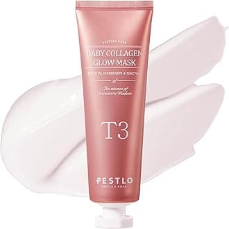 PESTLO Baby Collagen Glow Mask - Korean Peel Off Mask Skincare Infused with Reallagen/T3 Vegan Collagen, Aginon, Volufiline, for Elasticity, Firmness, Glow Skin, and Optional Overnight Use, 2.36 fl.oz