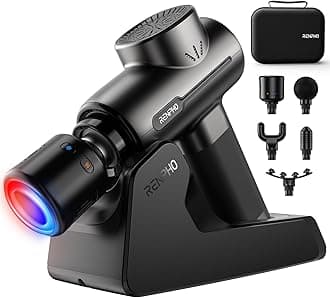 RENPHO Massage Gun with Heat and Cold, Portable Percussion Muscle Deep Tissue Massager with Charging Stand, Active+ Thermacool Deluxe