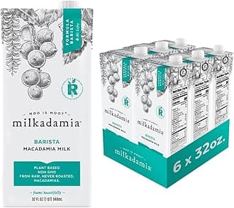 Milkadamia Barista Macadamia Milk, Excellent Source of Calcium, Plant Based, Kosher, Gluten Free & Non-GMO, 32 Fluid Ounce (Pack of 6)