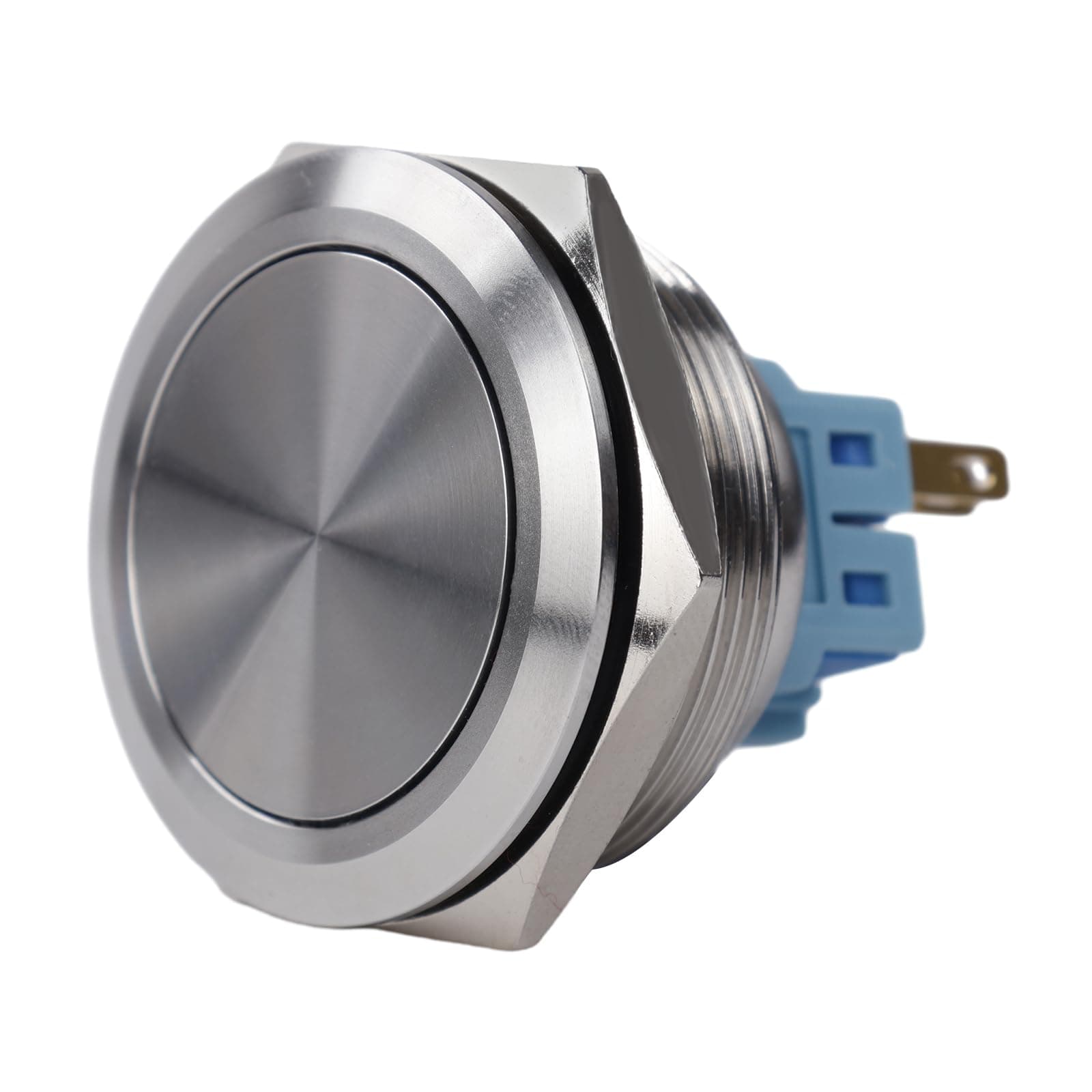 Larcele Push Button Switch 30mm Waterproof Momentary Metal DIY Switch, Super Large Size,1 Piece JSANKG-15