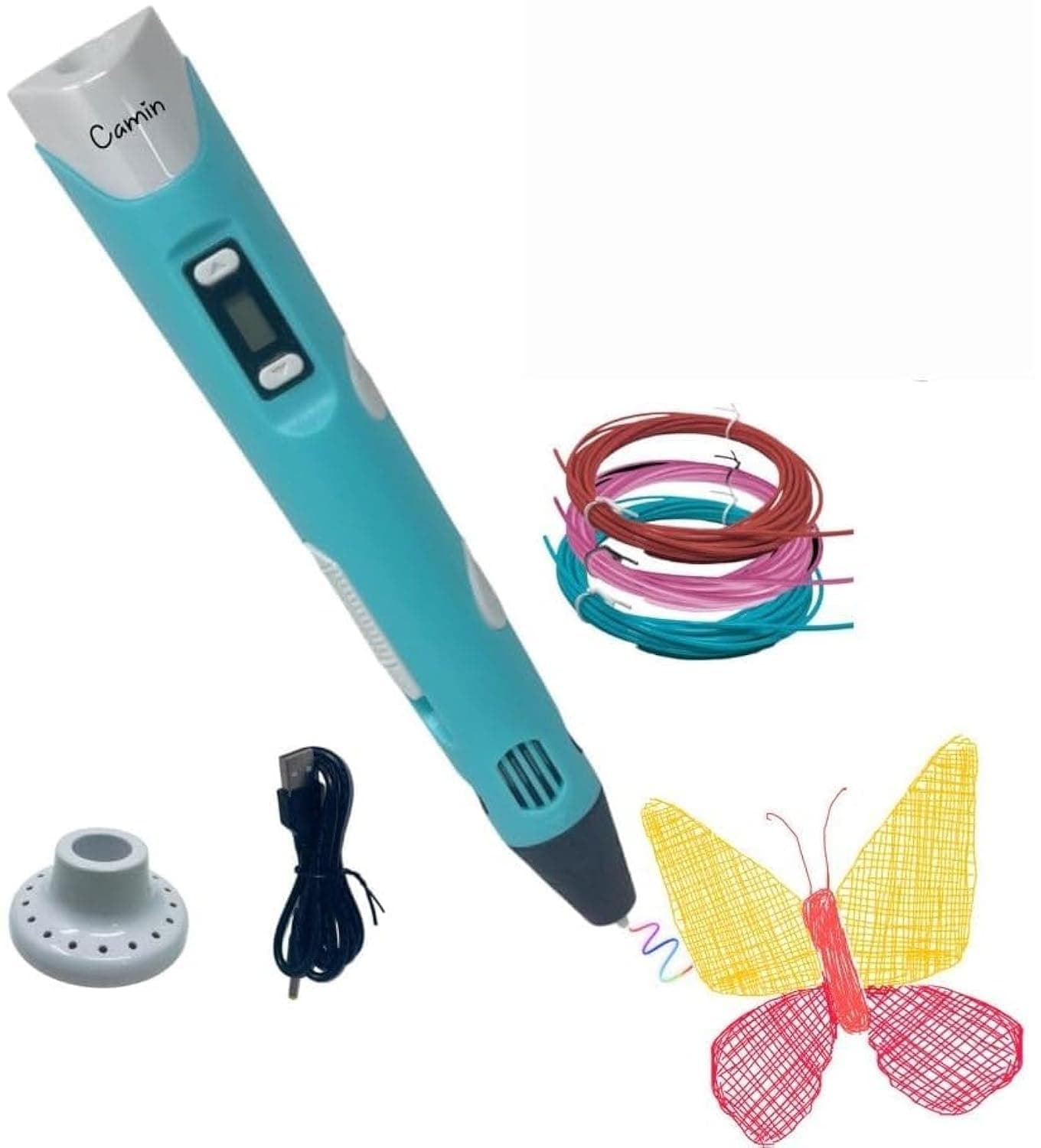 3D Pen with USB Cable| 3D Pen for Kids| 3D Pen with 3 * 1.75MM PLA Filaments 10m Each| 3D Printing Pen Drawing Toy| 3D Printing Pen - Perfect for DIY and Crafting (with USB Cable)