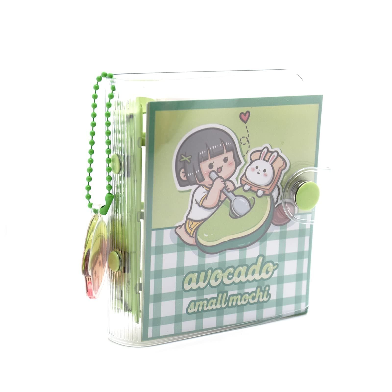 KASTWAVE Transparent Notebooks, Mini Transparent Binder Notebooks with Keychain, Soft Plastic PVC 3 Round Rings Binder Planner Cover Notebook Protector with Inner Papers