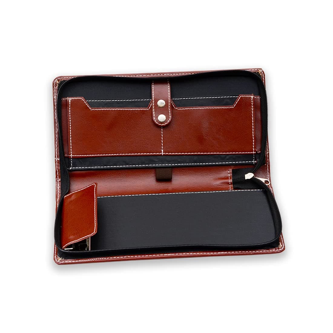 COI Expendable Leatherite Cheque Book Holder/Document Holder (Brown)