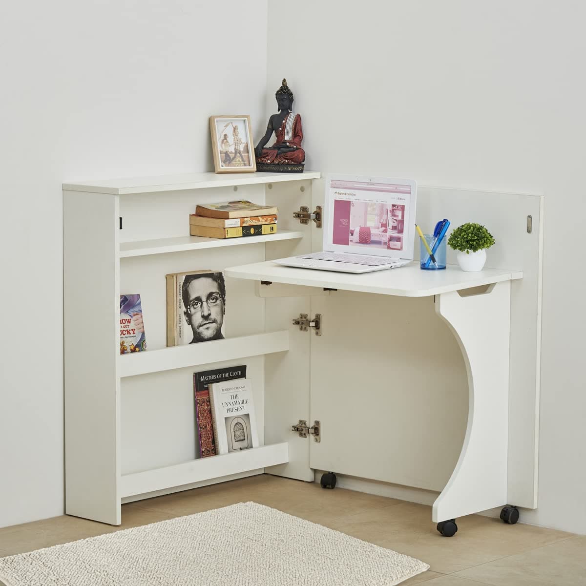 Home Centre Engineered Wood Helios Reynan Folding Study Desk - White