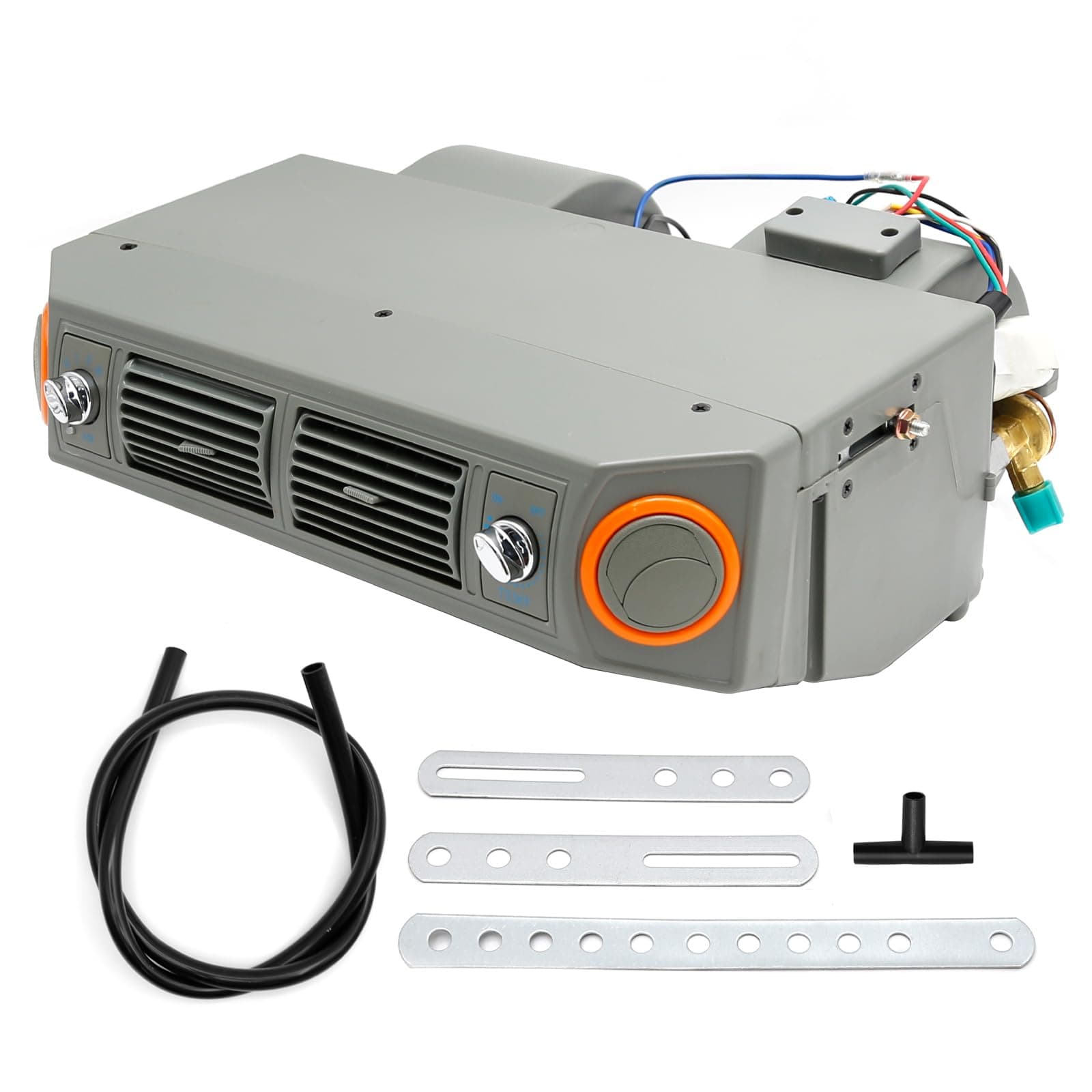 BEU-406-100 AUTO A/C Air Conditioning Evaporator Assembly Unit & Heater Kit 4Max Air Volume 600 CFM 2 Vents 3 Speed 12V Electrical Thermostat Under-Dash A/C Heating Cooling Unit