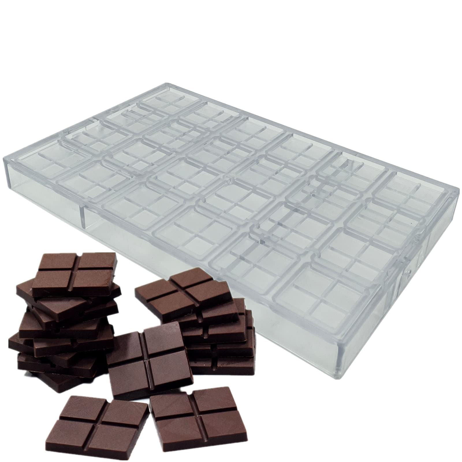 Polycarbonate Matts Chocolate Mold Tian Zigzag Shape Candy Mould Checkered Pattern Chocolate DIY Maker Tool