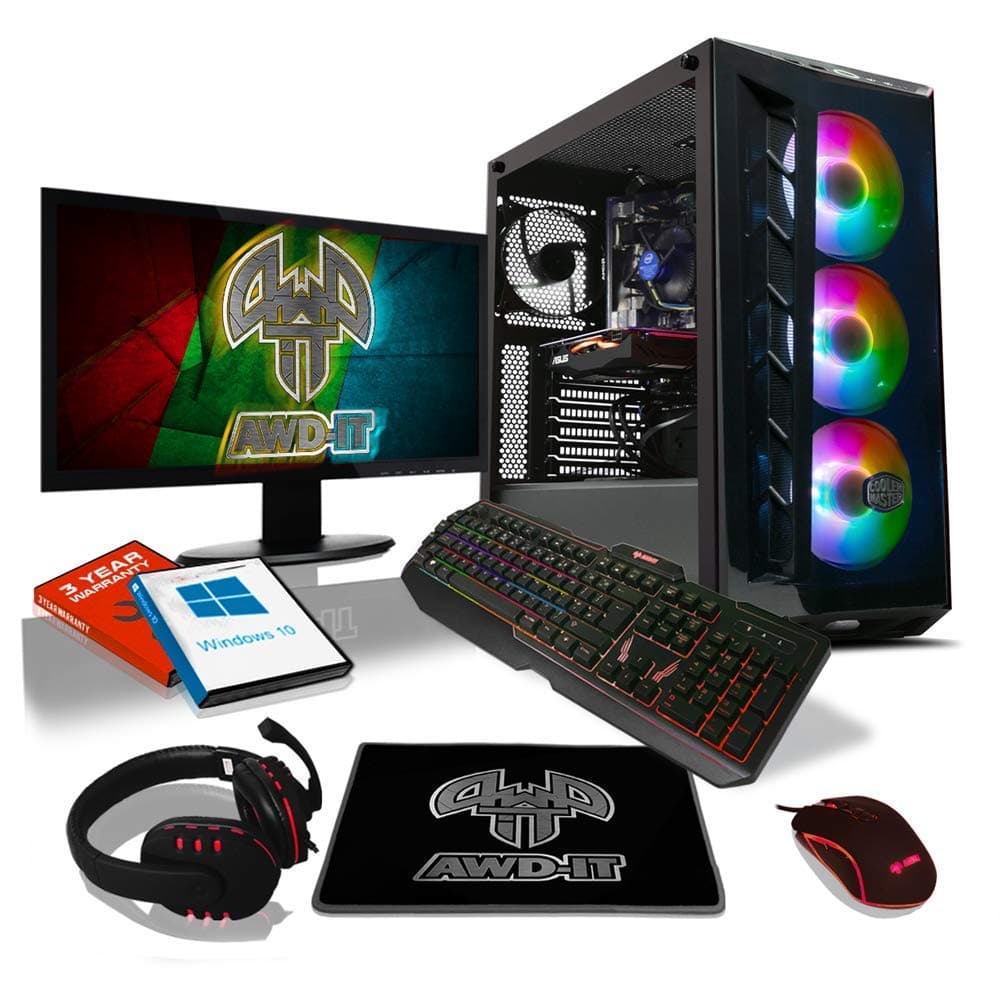 ADMI Gaming PC Package : Intel i3 10100F 4.3GHz Quad Core, GTX 1650 4GB, 8GB 2400MHz, 300mbps WiFi, Windows 10
