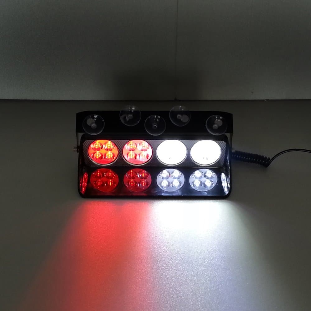 Szcafelimy 16 LED Red/White 16W Windshield Dash LED Lights High Power LED Multi-Function Strobe light Emergency Warning Flashing LightBar