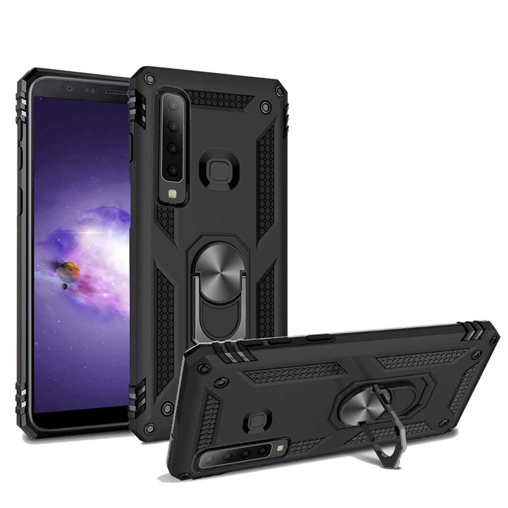 Case for Samsung Galaxy A9 2018 Case,Galaxy A9s Armor Case Hybrid Dual Layer 360 Degree Rotating Kickstand Phone Protective for Samsung Galaxy A9 Star pro (Black)