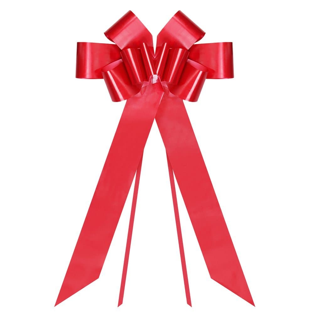 25" Red bow - Make your present pop with that extra wow factor – large ribbon for parties, cars, appliances - surprise decoration wrap for wedding, party decor, special surprises, giant presents