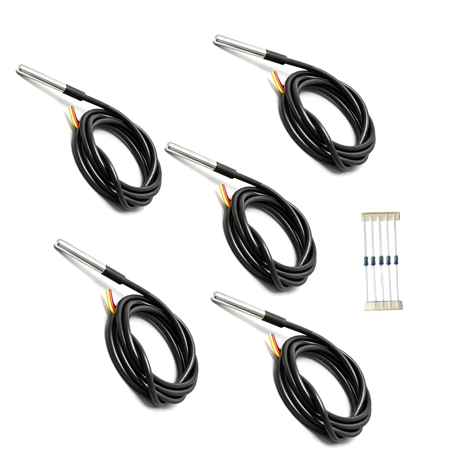 Gikfun 5PCS 1M DS18B20 Temperature Sensor Waterproof Digital Thermal Probe Se...