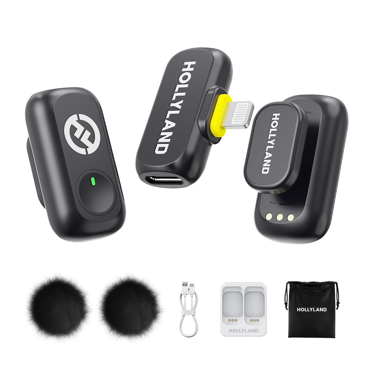 Hollyland LARK A1 Mini Wireless Microphone for iPhone 14/13/12, Pure Sound, 3-Level Intelligent Noise Cancellation, Magnetic Microphone for Vlogging, YouTube, Podcast, TikTok