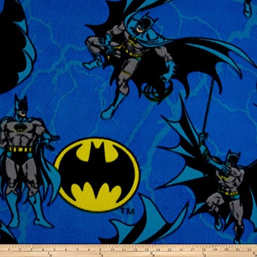 DC Comics Batman Rope Fleece Multi, Fabric by the Yard