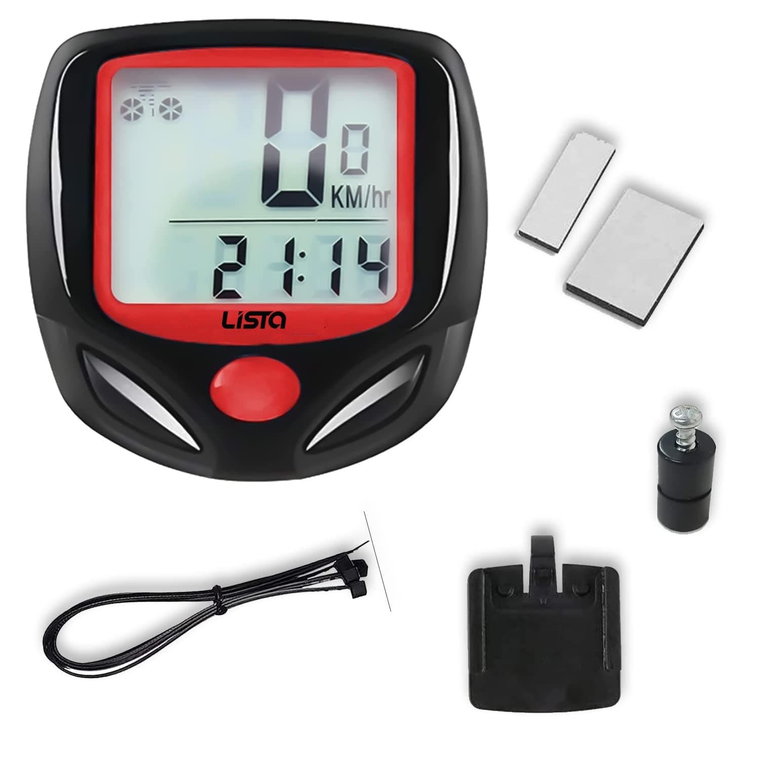 14 Function Waterproof Bicycle Cycle Computer Odometer Speedometer, Black, plastic