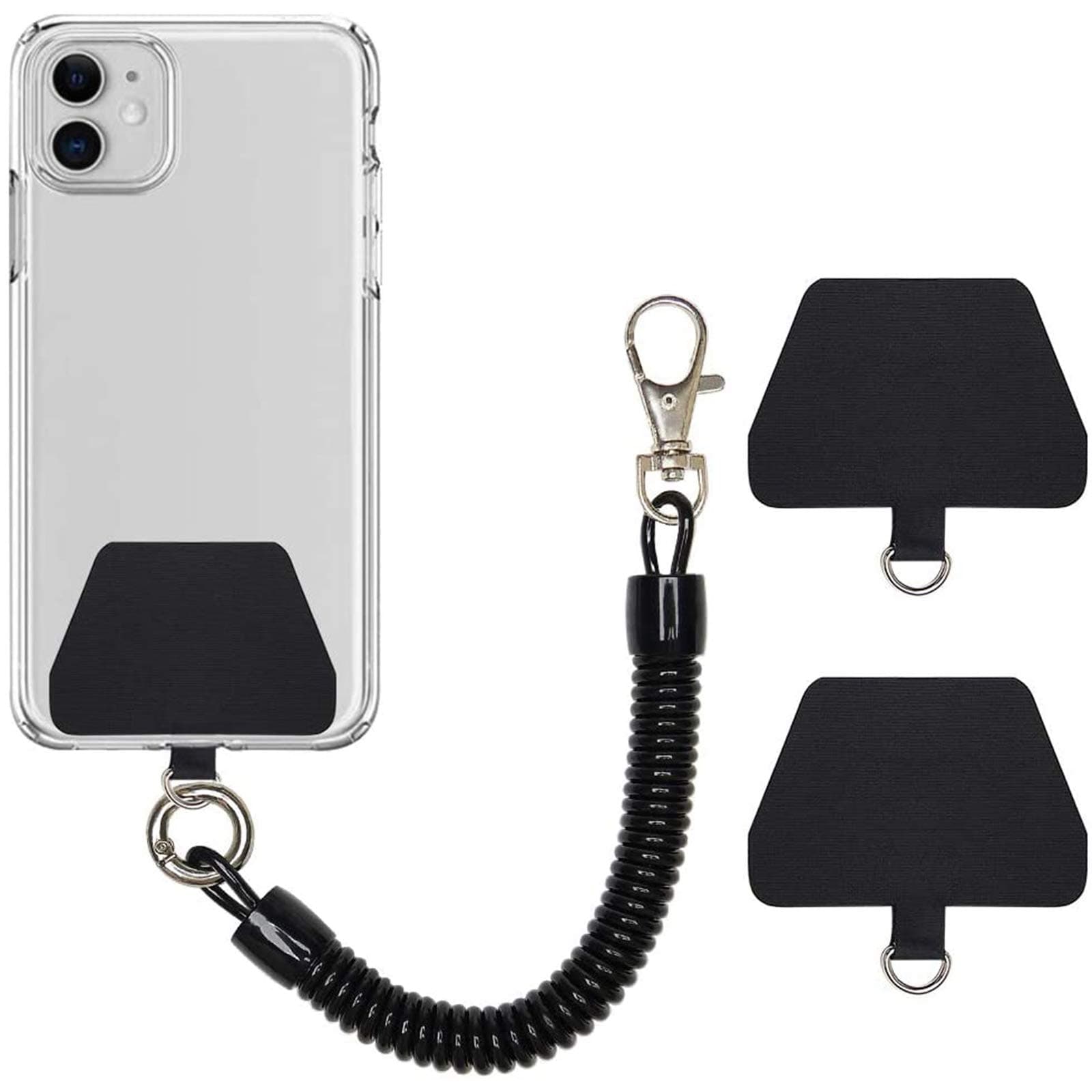 COCASES Mobile Phone Strap with Flexible Coiled Cable, Universal Lanyard Key Ring Compatible with Most Smartphones