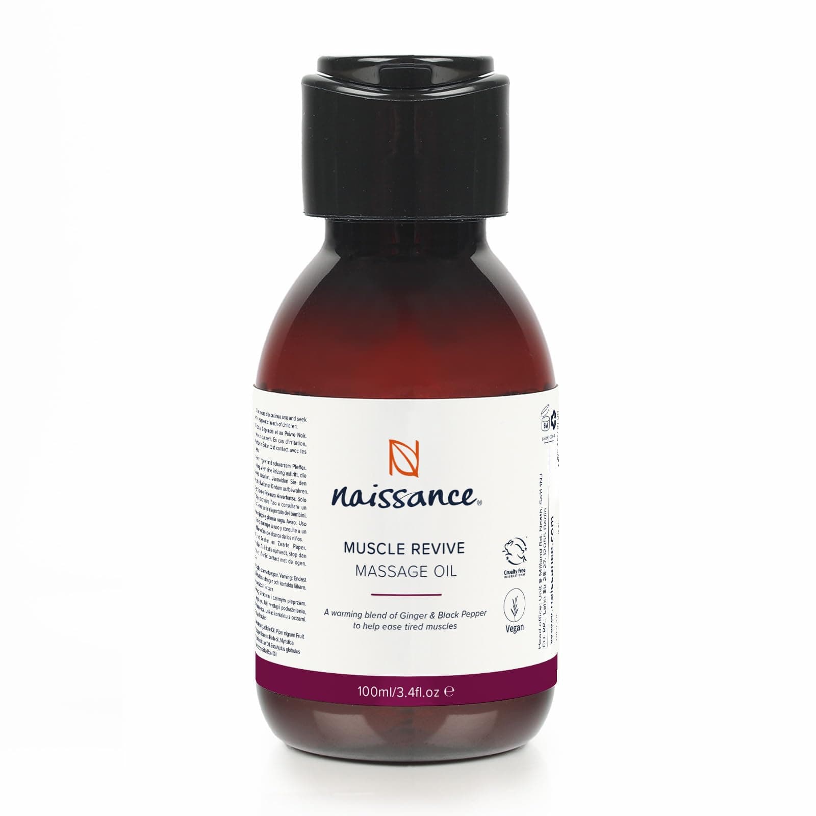 Muscle Revive Warming Massage Oil 100ml – Warming Deep Tissue Blend with Ginger, Black Pepper & Juniper – Soothing Massage Therapy for Sore Muscles, Joint Relief & Sports Recovery