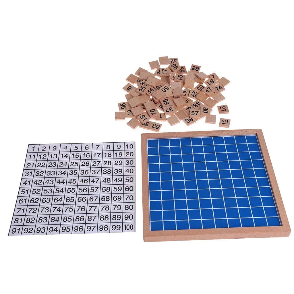 (1 set) Wooden Hundred Board - Math 1 To 100 Consecutive Numbers Counting Toy Kids educational toy