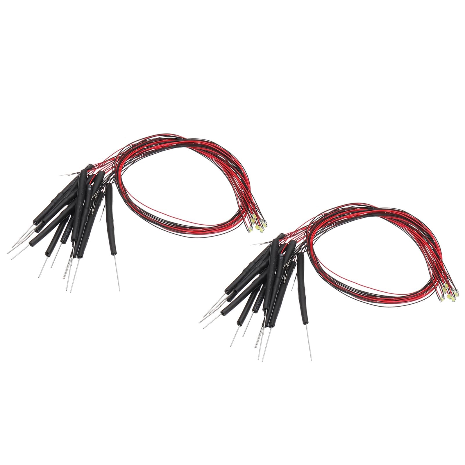 PATIKIL 0805 Pre-Wired Micro LED, 24 Pcs 3-6V Pre-soldered Mini Light Emitting Diodes Surface Mount Device for Model Building, DIY, Science Projects, 9.8" Length, Cool White