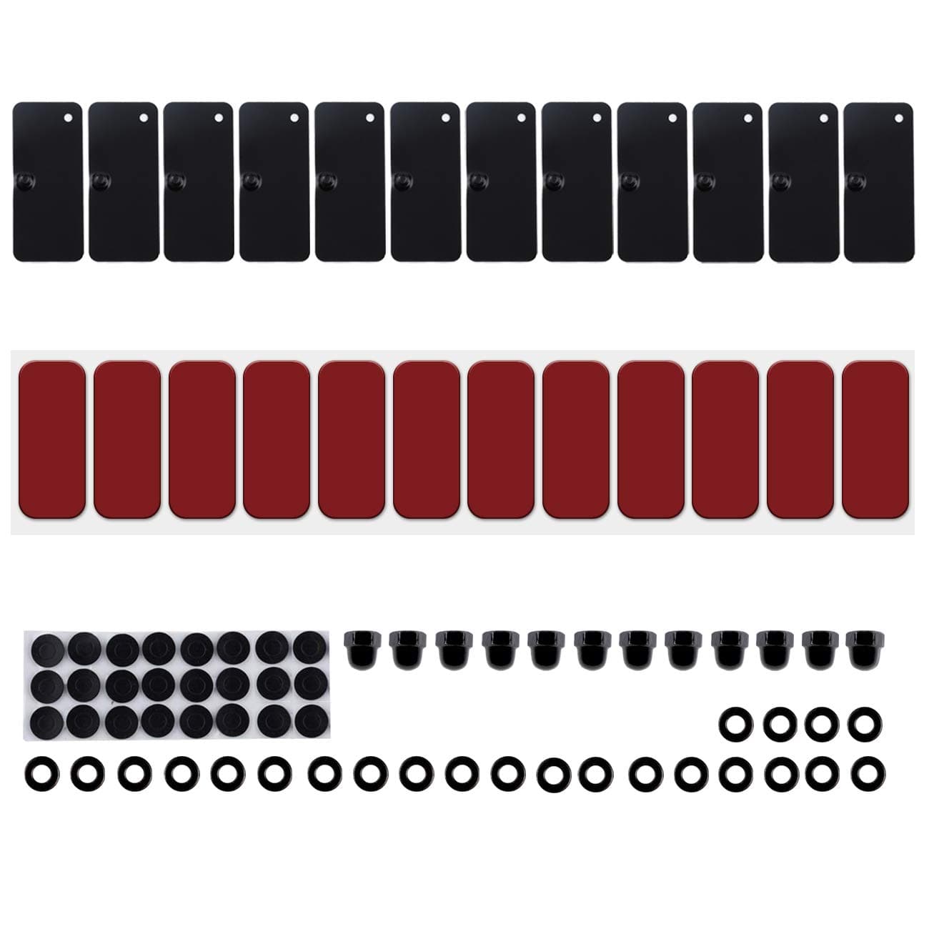 Opall Rear Window Louvers Hardware Installation Hardware Accessories for Ford Mustang Dodge Challenger Camaro (with Double Sided Mounting Tape 3M)