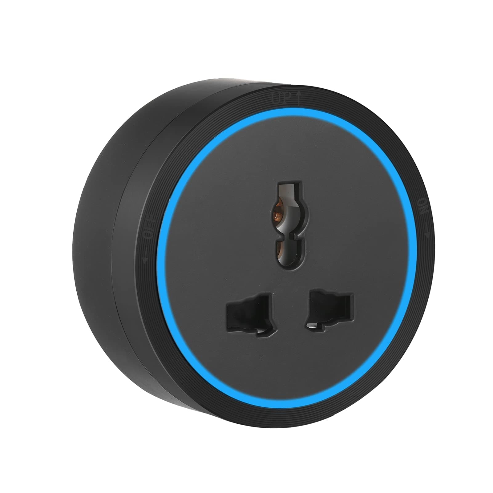 Universal 3-Pin Track Sockets Power Sockets Adapter Power Track Socket Outlet Versatile Electric Mobile Track Socket Slidable Wall Outlet with Blue LED Ring