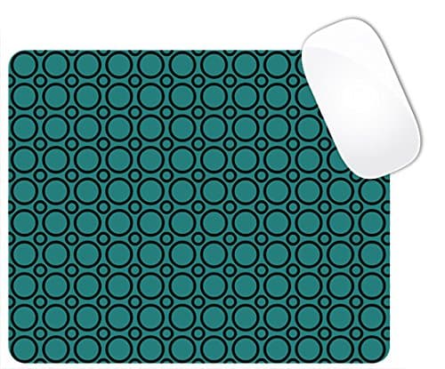 Dark Teal Green Background with Black Circles Pattern Mouse Pad (SQUARE)