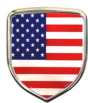 S2S Stylish 3D Metal Chrome Sticker Emblem Badge Logo | Durable & Stylish Automotive Decoration | For Cars & Bikes (USA FLAG)