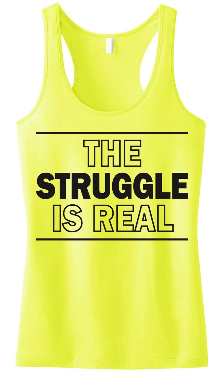 The Struggle is Real Yellow Tank Top